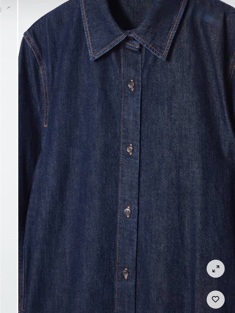NWT COS Dark Indigo Long Sleeve Denim Shirt Dress in 100% Cotton - 8 - Picture 10 of 10